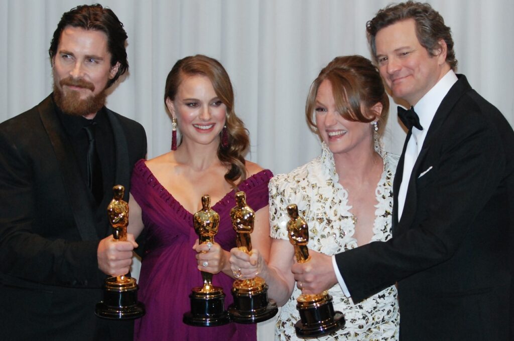 Christian Bale, Natalie Portman, Melissa Leo and Colin Firth 2011